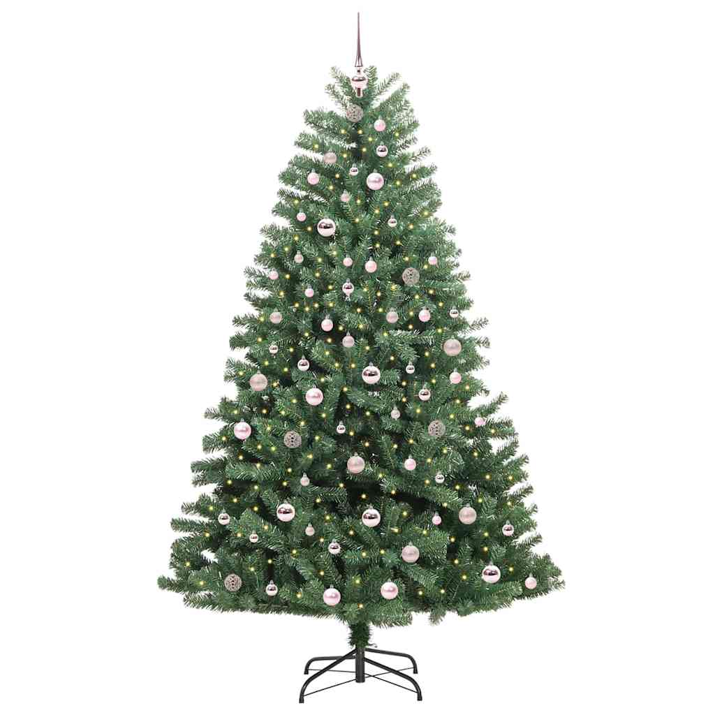 Umjetno božićno drvce s nogom Zelena 210 cm PVC i metal