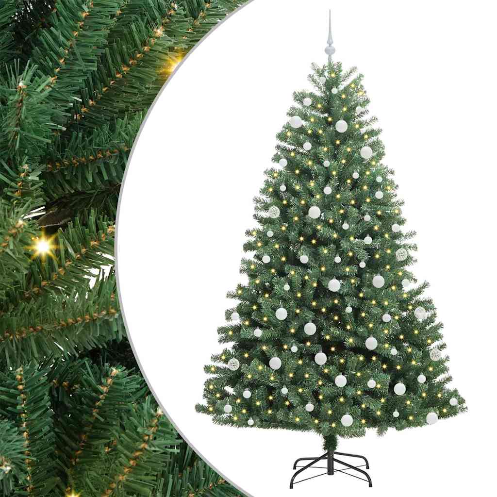 Umjetno božićno drvce s nogom Zelena 210 cm PVC i metal