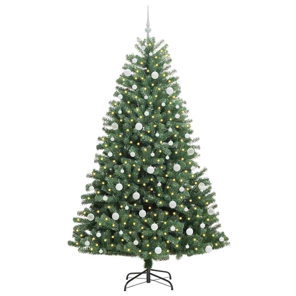 Umjetno božićno drvce s nogom Zelena 210 cm PVC i metal