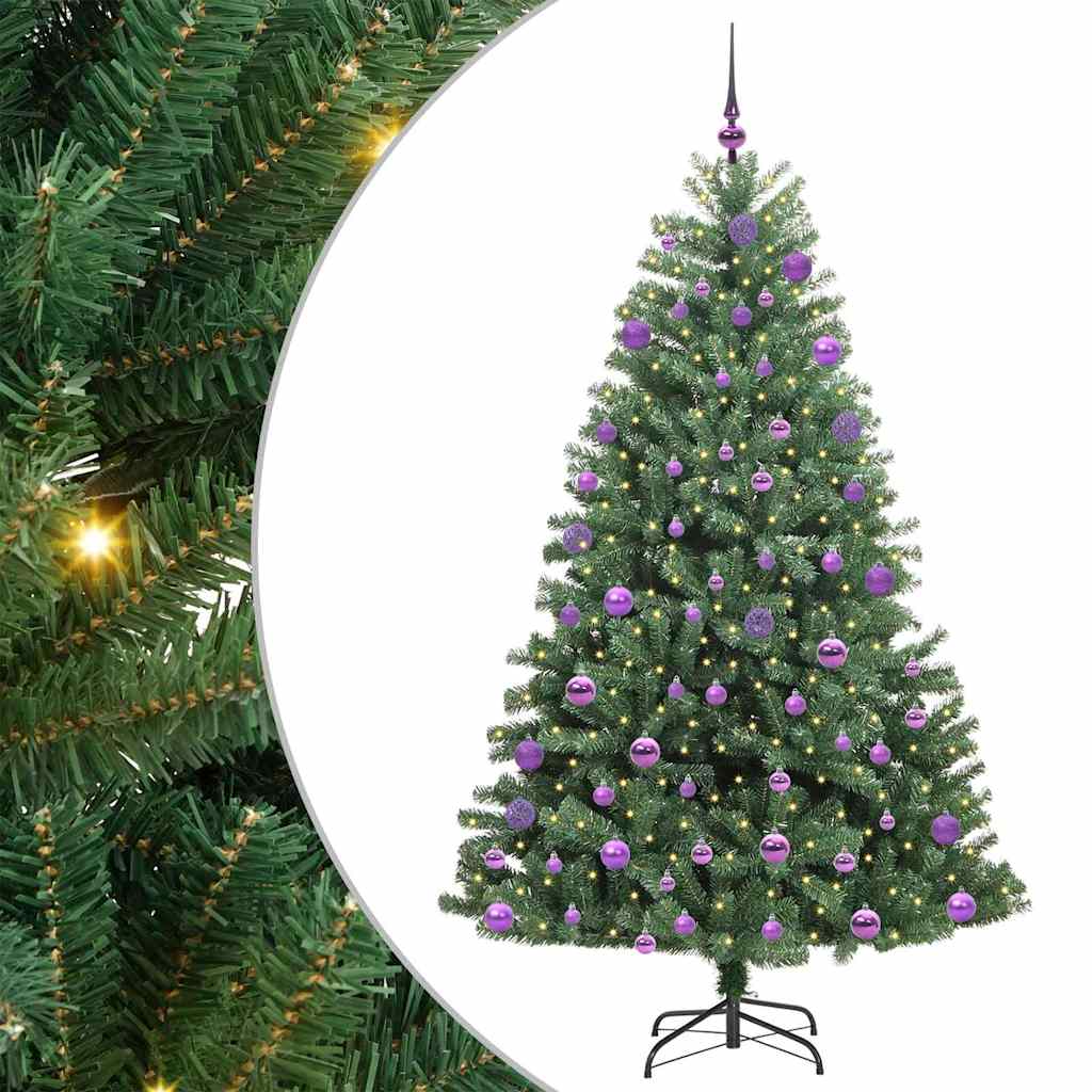 Umjetno božićno drvce s nogom Zelena 210 cm PVC i metal