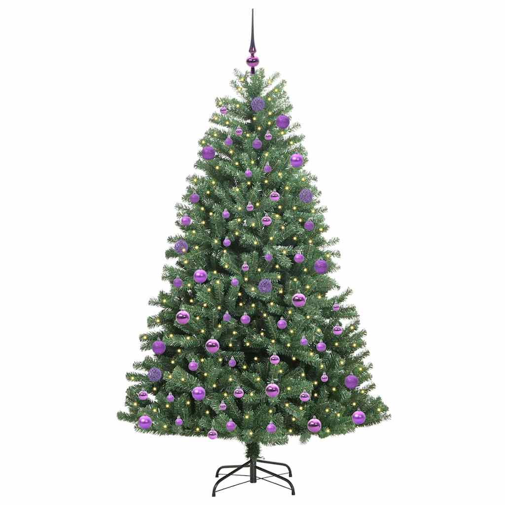 Umjetno božićno drvce s nogom Zelena 210 cm PVC i metal