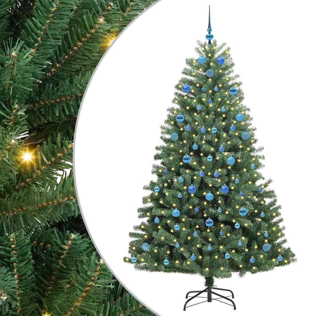 Umjetno božićno drvce s nogom Zelena 210 cm PVC i metal
