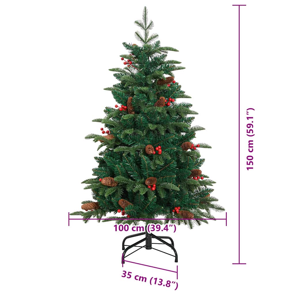 Umjetno božićno drvce Zelena 150 cm PVC i Metal i Plastika