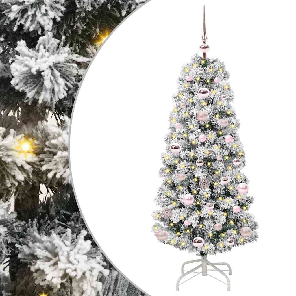 Umjetno božićno drvce s nogom Zelena i bijela 120 cm