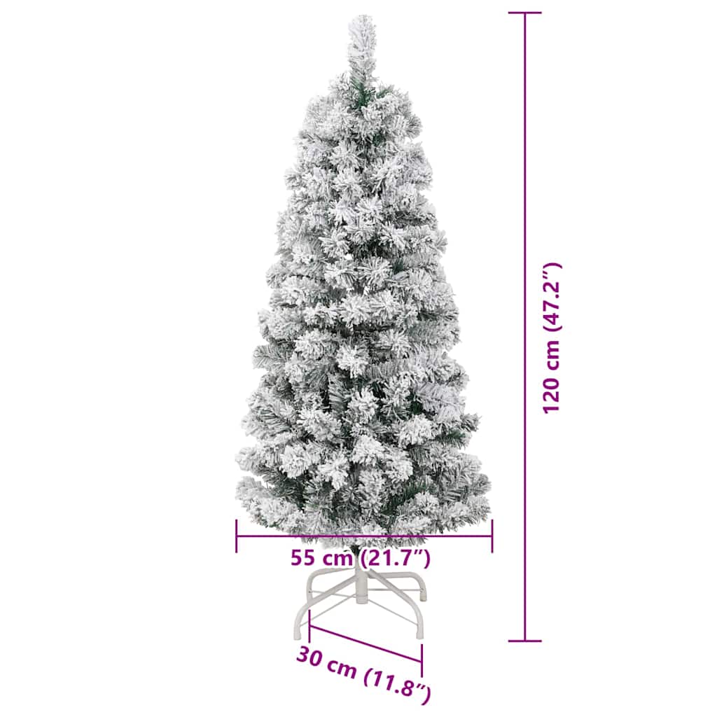 Umjetno božićno drvce s nogom Zelena i bijela 120 cm
