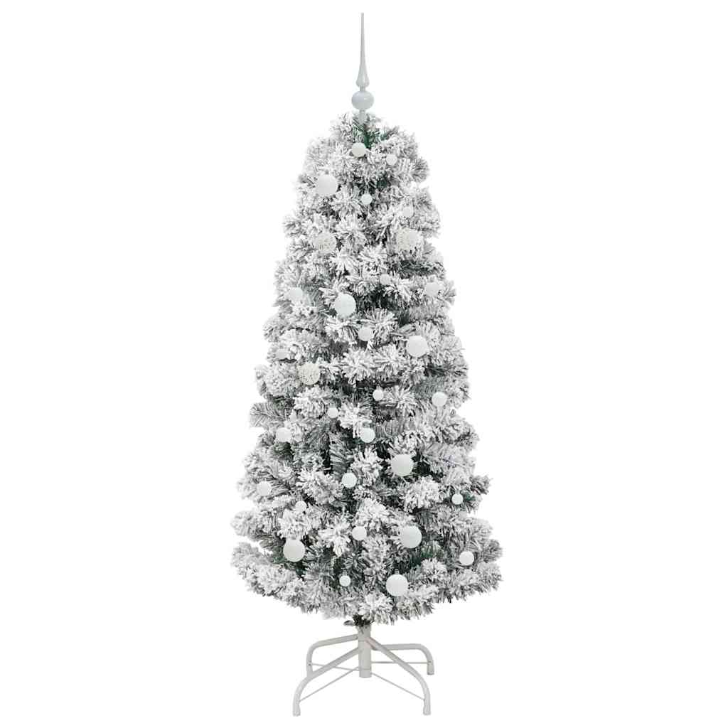 Umjetno božićno drvce s nogom Zelena i bijela 150 cm