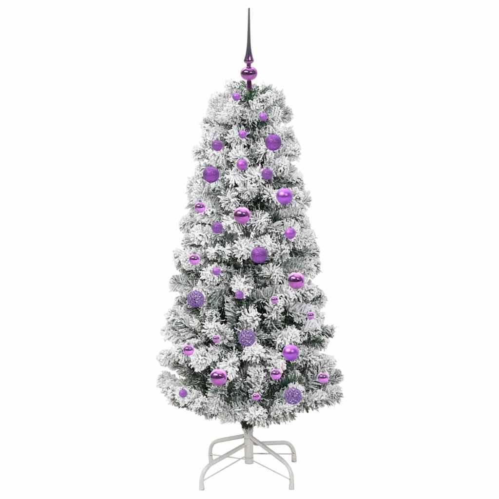 Umjetno božićno drvce s nogom Zelena i bijela 150 cm