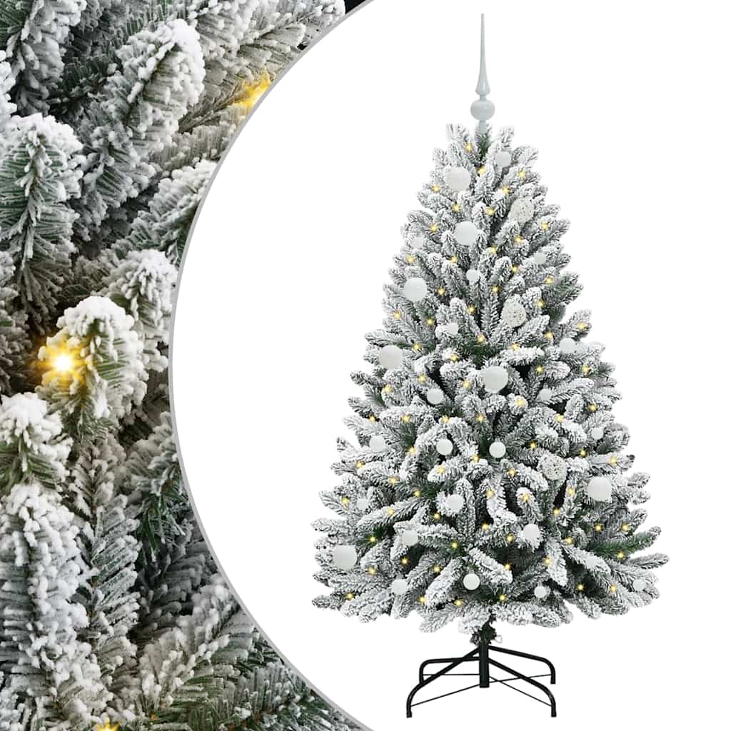 Umjetno božićno drvce Zelena i bijela 150 cm PVC i metal