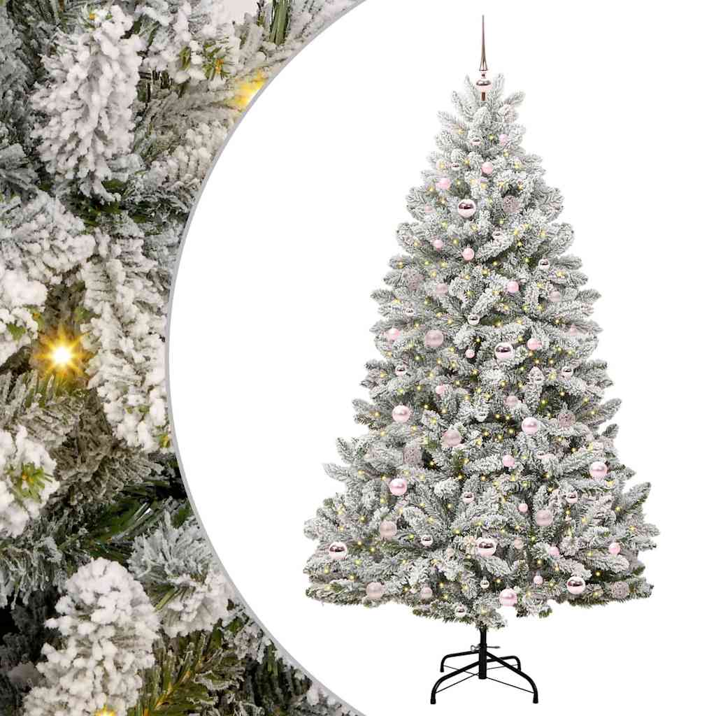 Umjetno božićno drvce Zelena i bijela 210 cm PVC i metal