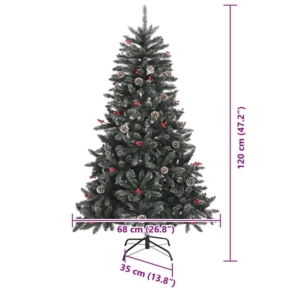 Umjetno božićno drvce Zelena 120 cm PVC, Plastika i Čelik