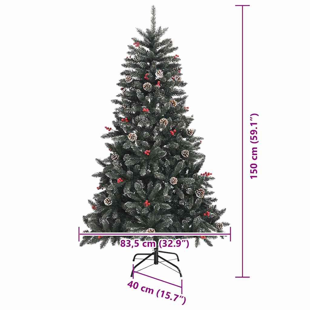 Umjetno božićno drvce Zelena 150 cm PVC, Plastika i Čelik