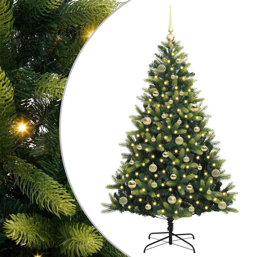 Umjetno rasklopivo božićno drvce 150 LED-a Zelena 150 cm