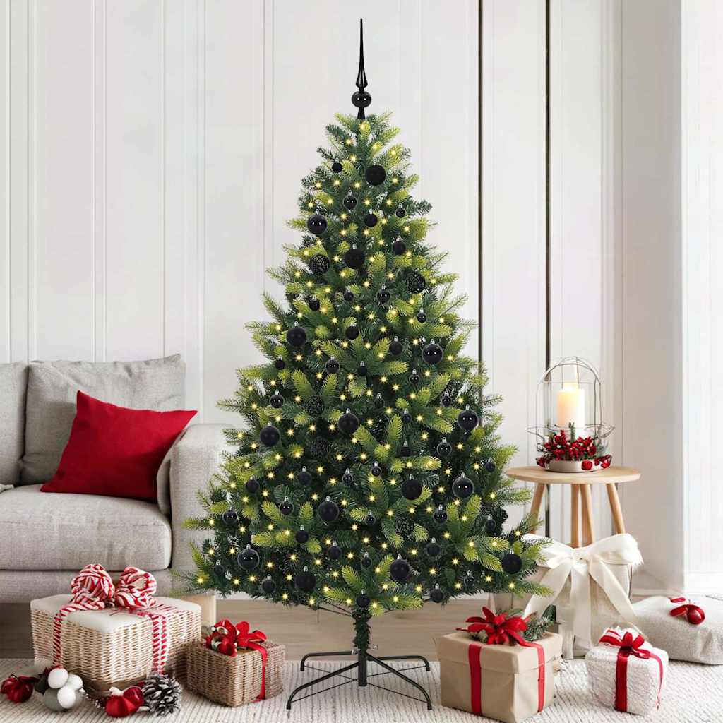 Umjetno savitljivo božićno drvce s 300 LED dioda Zelena 180 cm