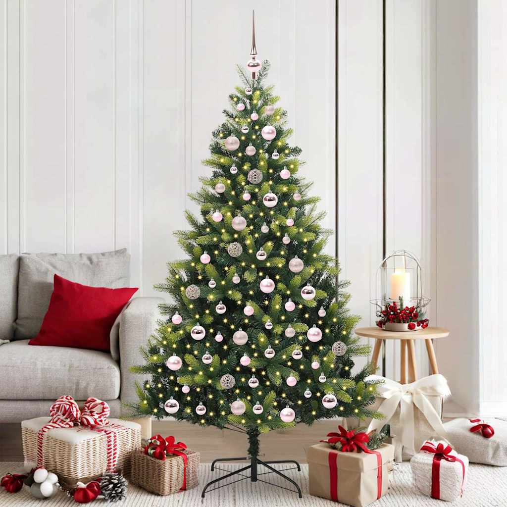 Umjetno savitljivo božićno drvce s 300 LED dioda Zelena 180 cm