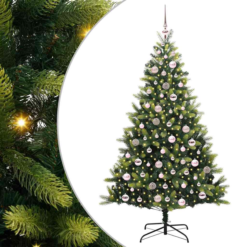 Umjetno savitljivo božićno drvce s 300 LED dioda Zelena 180 cm