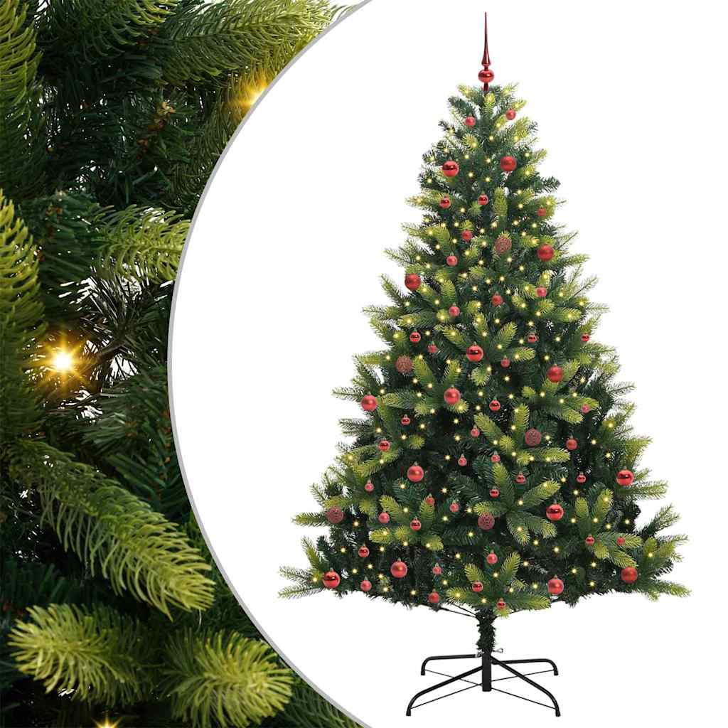 Umjetno savitljivo božićno drvce s 300 LED dioda Zelena 210 cm