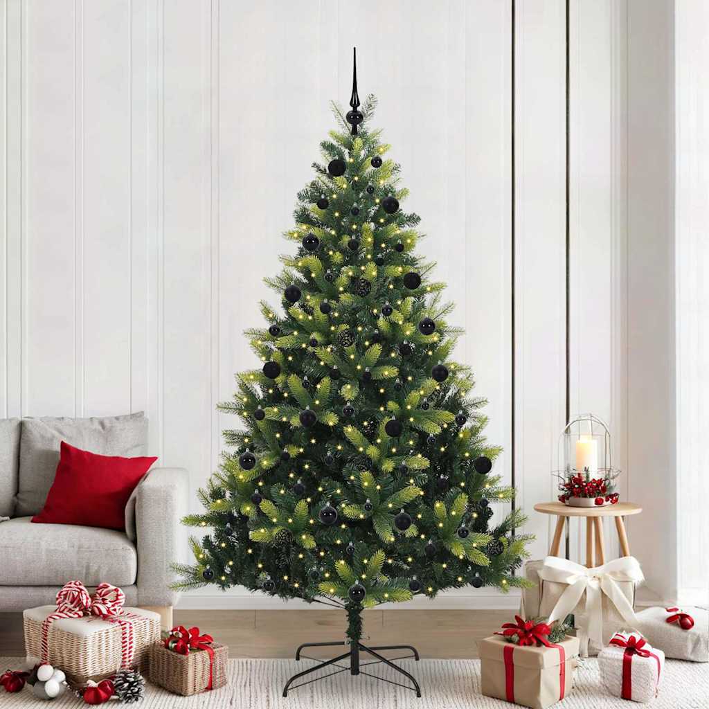 Umjetno savitljivo božićno drvce s 300 LED dioda Zelena 210 cm