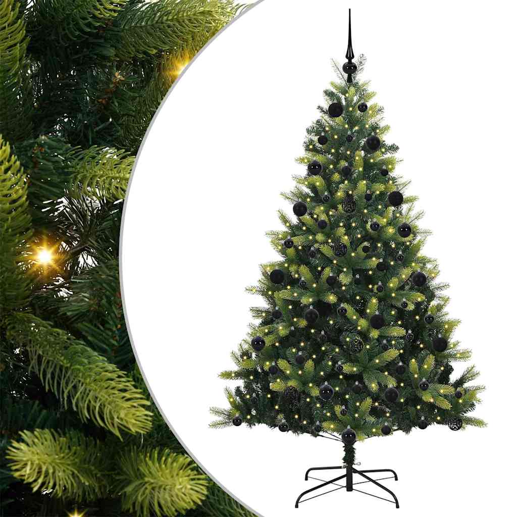 Umjetno savitljivo božićno drvce s 300 LED dioda Zelena 210 cm