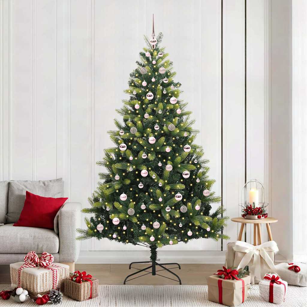 Umjetno savitljivo božićno drvce s 300 LED dioda Zelena 210 cm