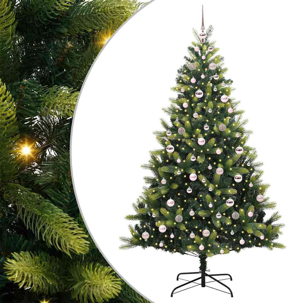 Umjetno savitljivo božićno drvce s 300 LED dioda Zelena 210 cm