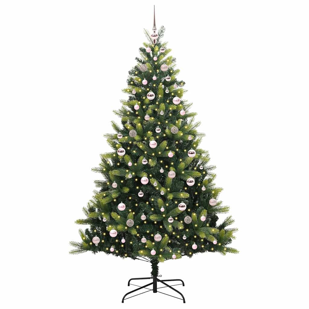 Umjetno savitljivo božićno drvce s 300 LED dioda Zelena 210 cm