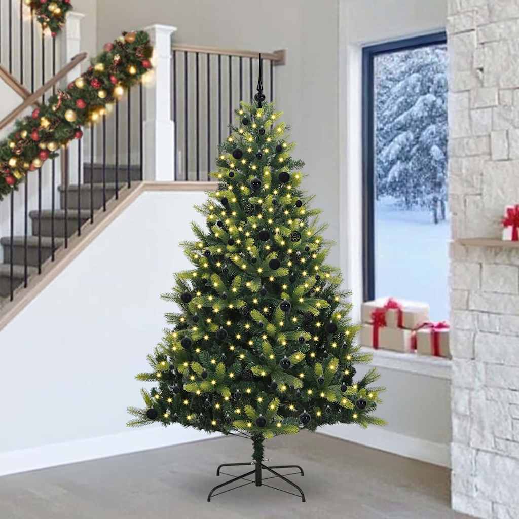 Umjetno savitljivo božićno drvce s 300 LED dioda Zelena 240 cm