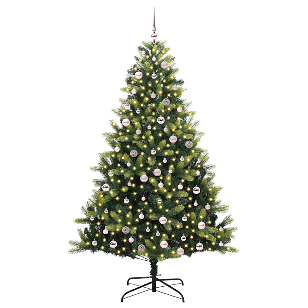 Umjetno savitljivo božićno drvce s 300 LED dioda Zelena 240 cm