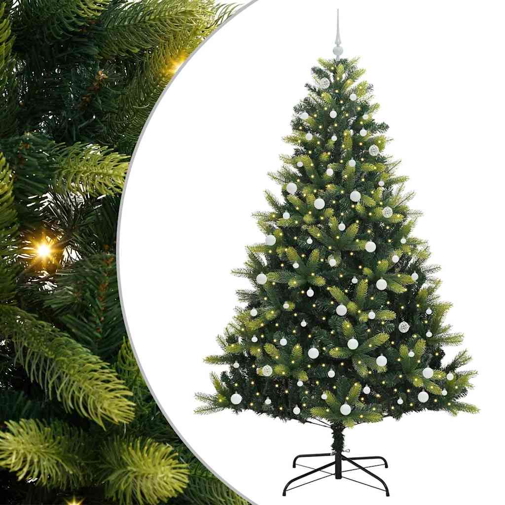Umjetno savitljivo božićno drvce s 300 LED dioda Zelena 240 cm