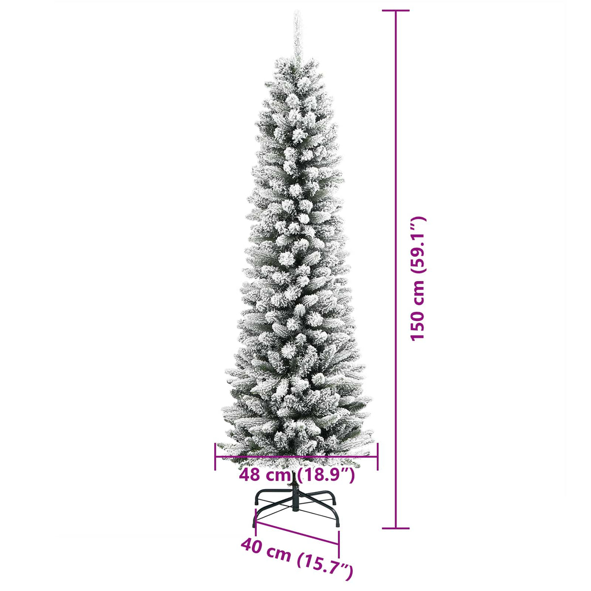 Umjetno božićno drvce Bijela 150 cm PVC i Metal i Plastika