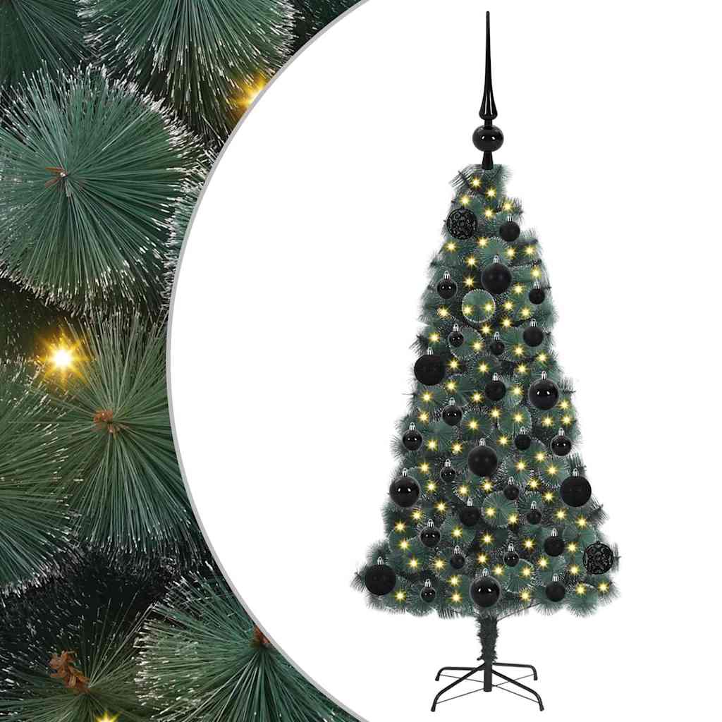 Umjetno božićno drvce s rasvjetom i setom kuglica Zelena 120 cm