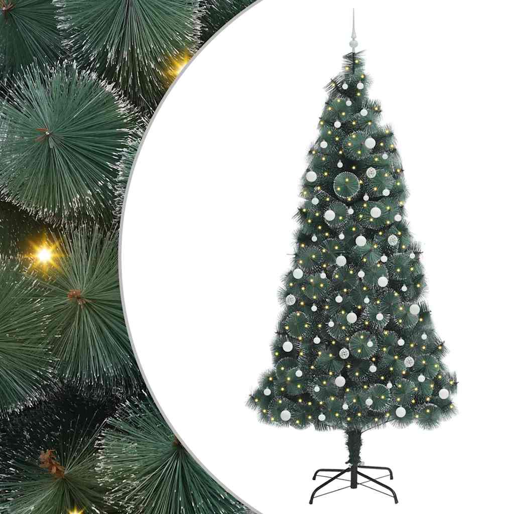 Umjetno božićno drvce s lampicama i setom kuglica Zelena 240 cm