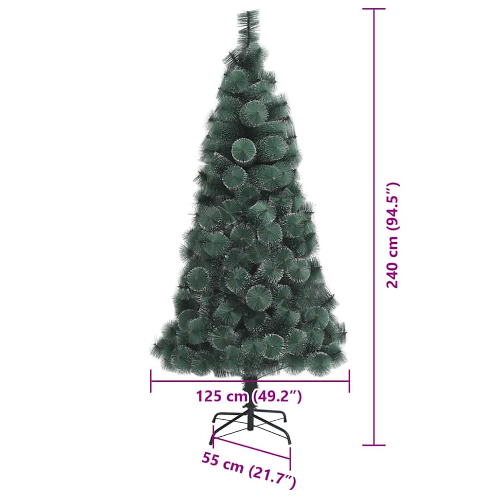 Umjetno predloženo božićno drvce s setom kuglica Zelena 240 cm