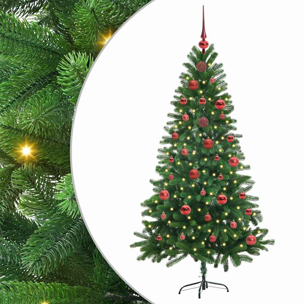 Božićno drvce s 150 LED svjetlima s stalakom Zelena 150 cm PE