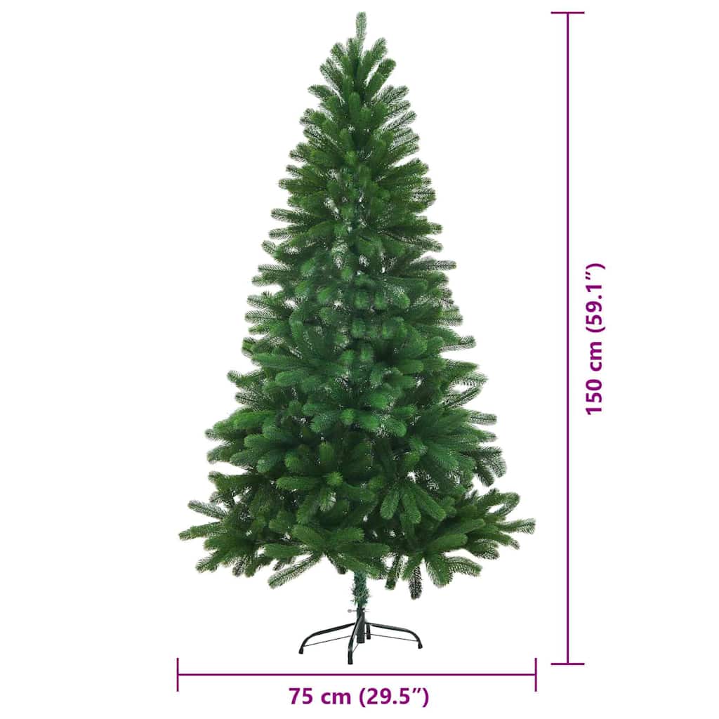 Božićno drvce s 150 LED svjetlima s stalakom Zelena 150 cm PE