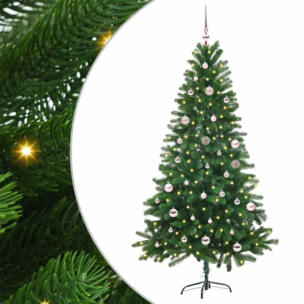Božićno drvce s 150 LED svjetlima s stalakom Zelena 150 cm PE