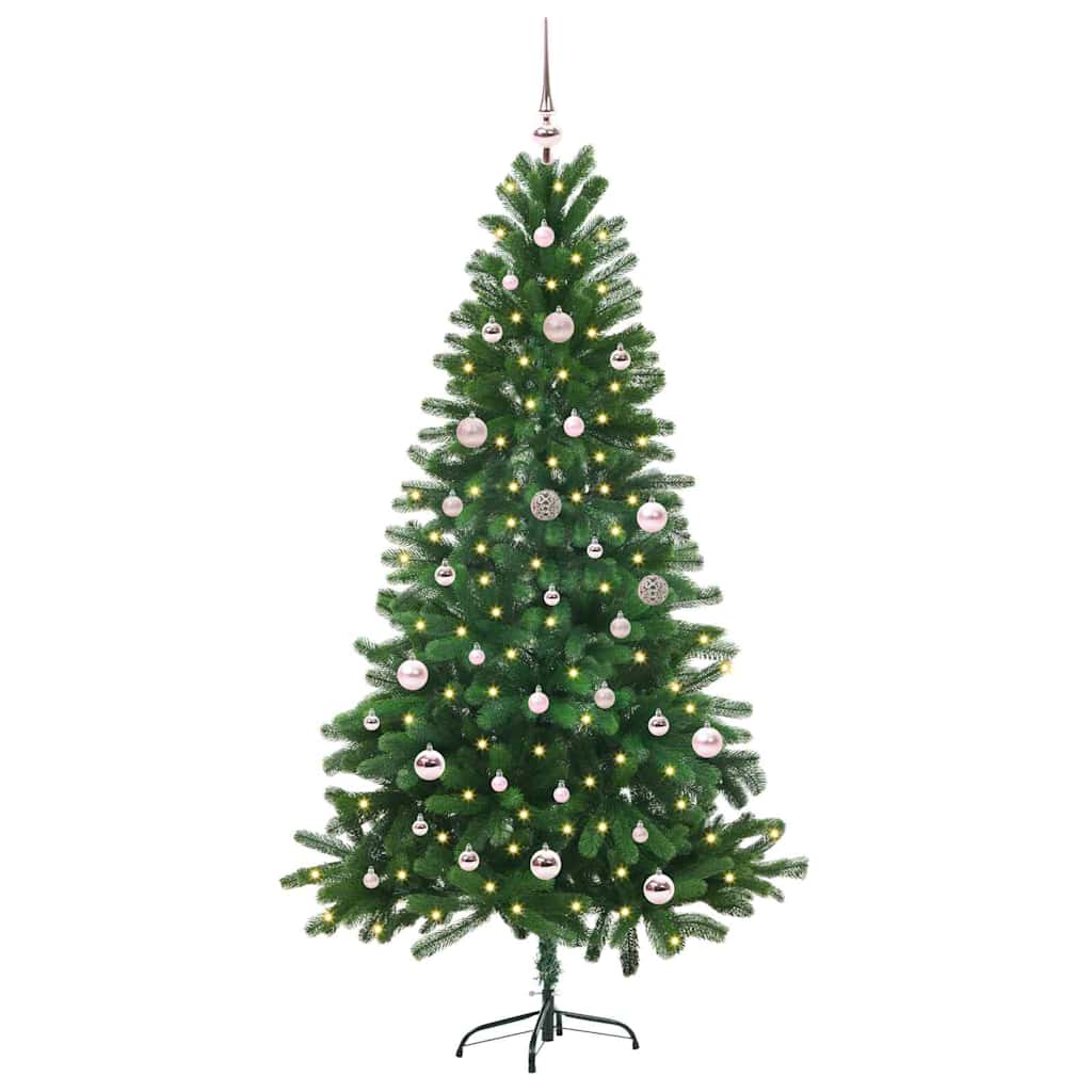 Božićno drvce s 150 LED svjetlima s stalakom Zelena 150 cm PE
