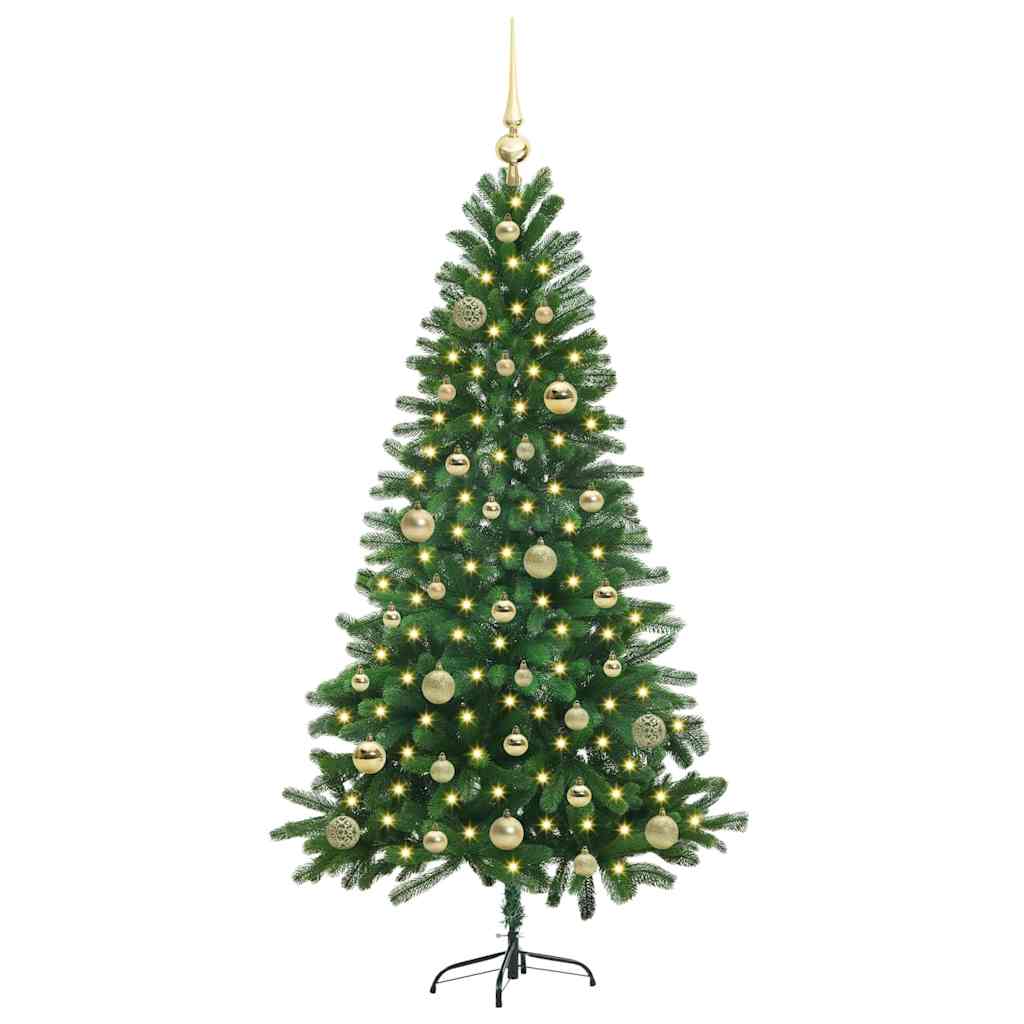 Božićno drvce s 150 LED svjetlima s stalakom Zelena 150 cm PE
