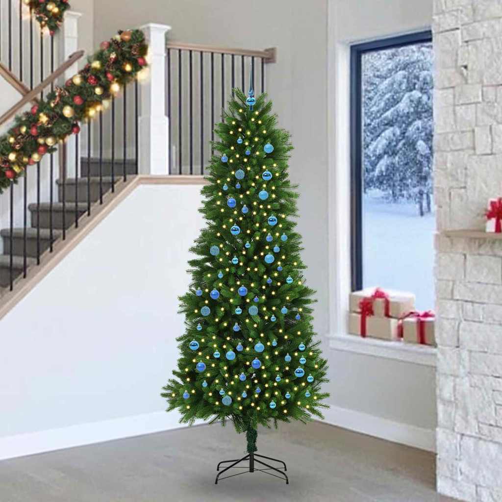 Božićno drvce s 300 LED svjetlima s stalakom Zelena 240 cm PE