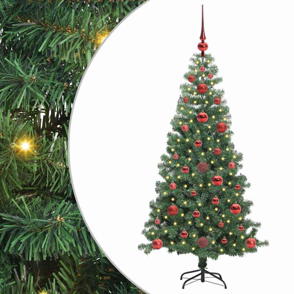 Božićno drvce s 150 LED svjetlima s stalakom Zelena 120 cm PVC
