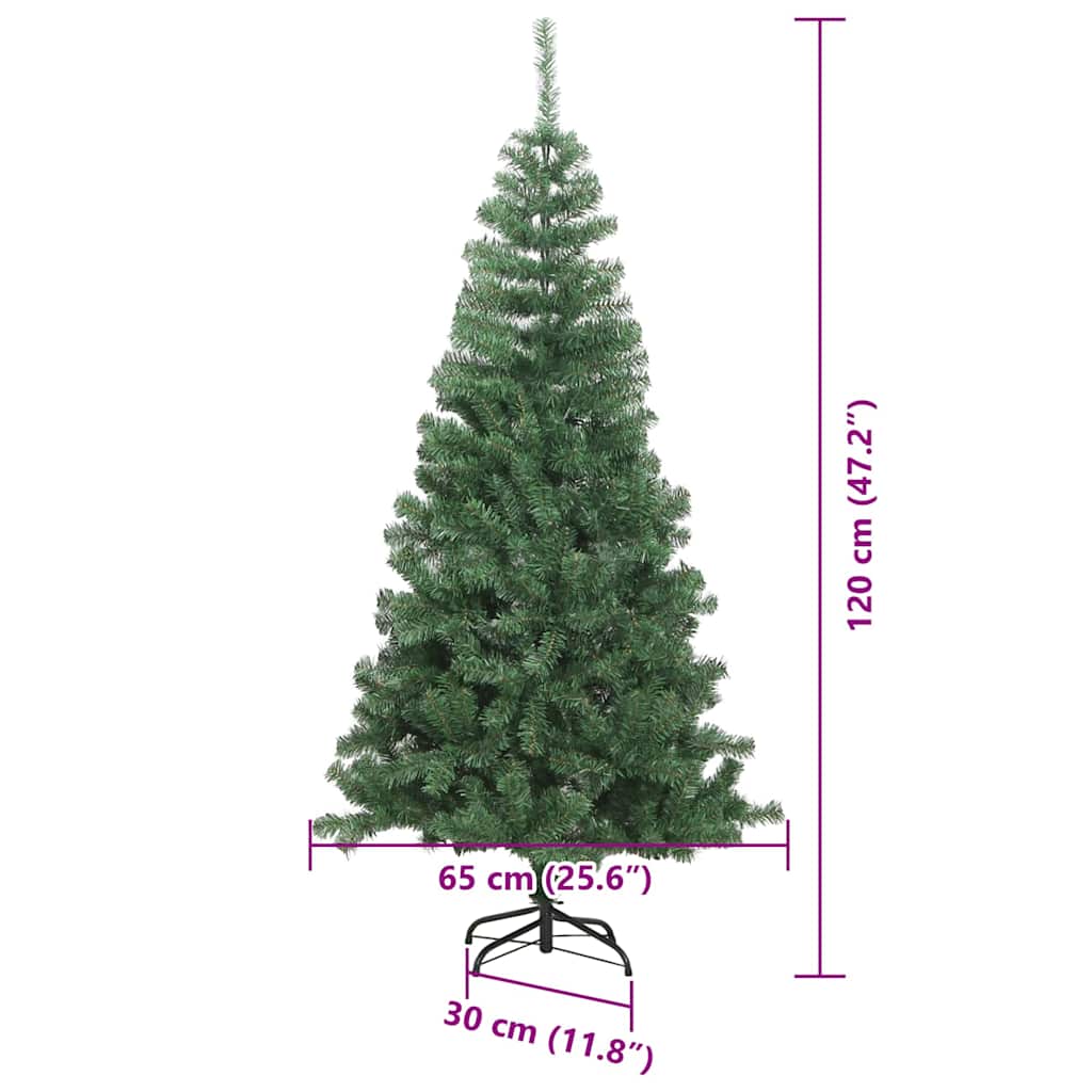 Božićno drvce s 150 LED svjetlima s stalakom Zelena 120 cm PVC