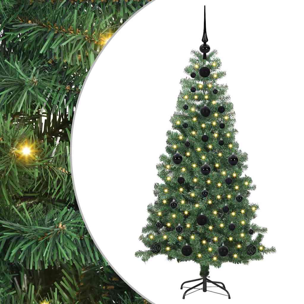 Božićno drvce s 150 LED svjetlima s stalakom Zelena 120 cm PVC
