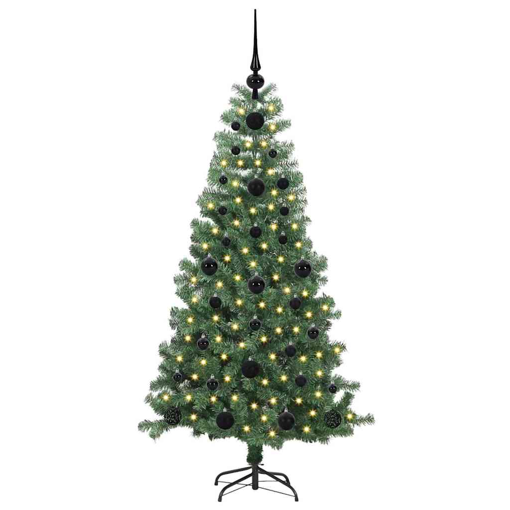 Božićno drvce s 150 LED svjetlima s stalakom Zelena 120 cm PVC