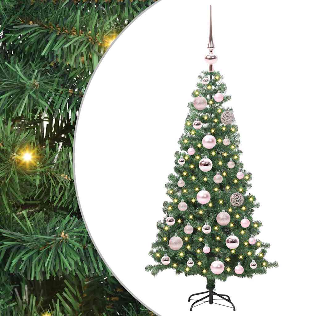 Božićno drvce s 150 LED svjetlima s stalakom Zelena 120 cm PVC