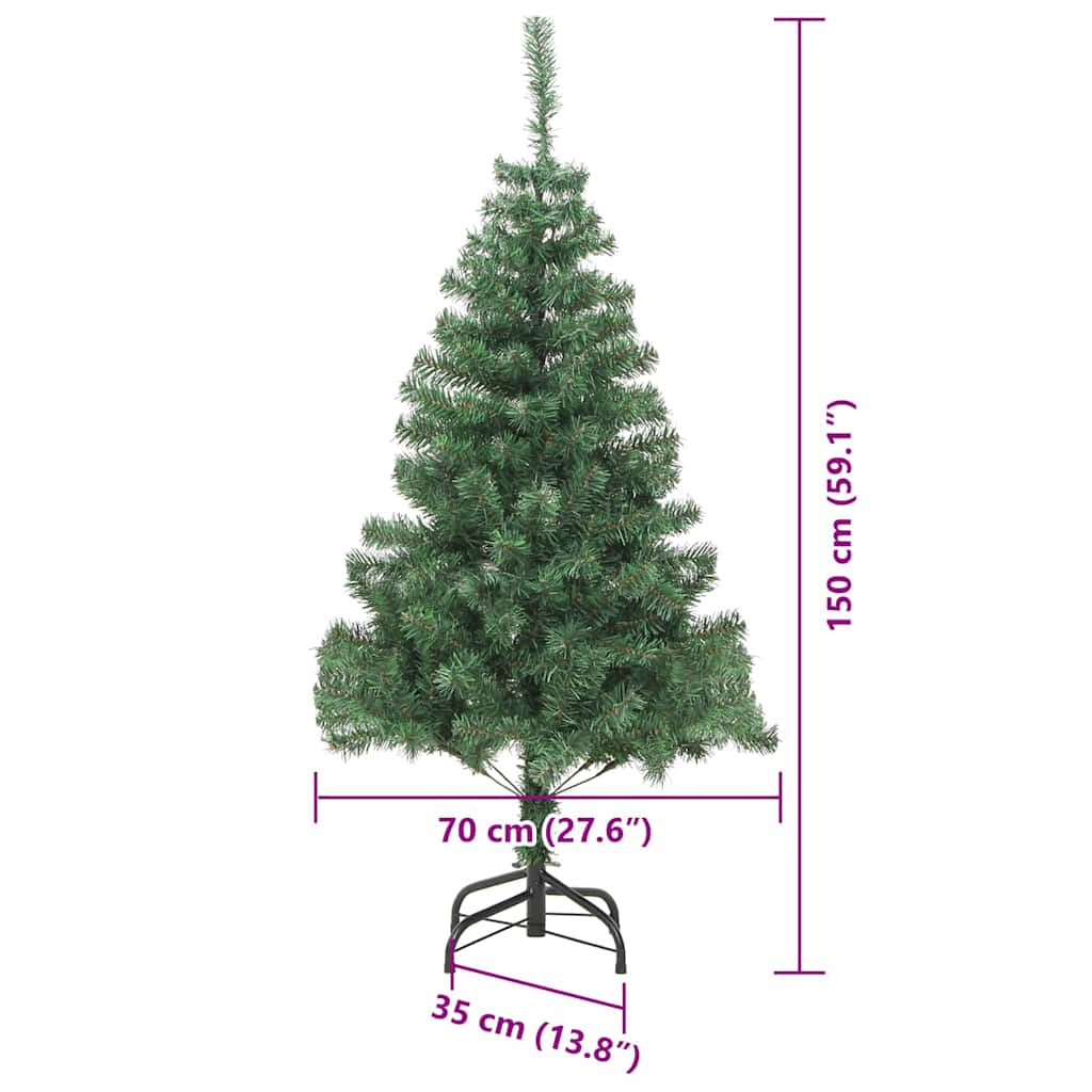 Božićno drvce s 150 LED svjetlima s stalakom Zelena 150 cm PVC