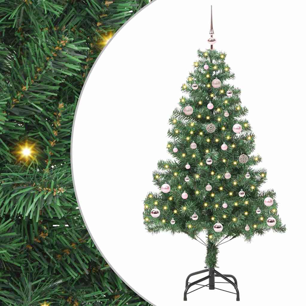 Božićno drvce s 150 LED svjetlima s stalakom Zelena 150 cm PVC