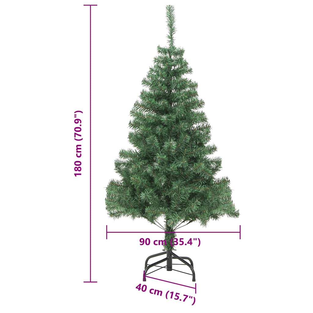 Božićno drvce s 300 LED svjetlima s stalakom Zelena 180 cm PVC