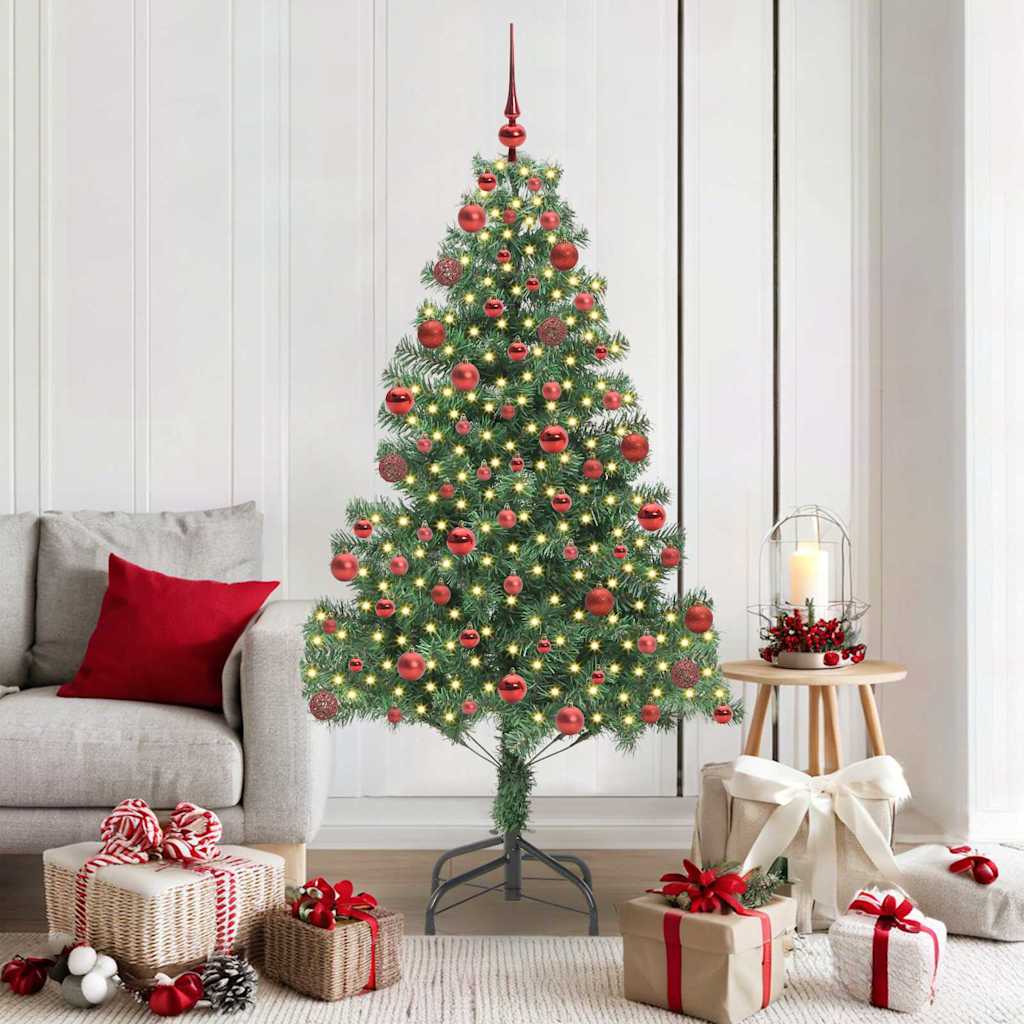 Božićno drvce s 300 LED svjetlima s stalakom Zelena 180 cm PVC