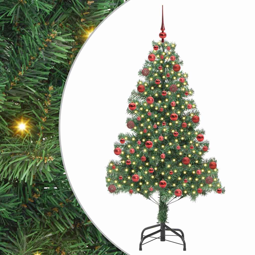 Božićno drvce s 300 LED svjetlima s stalakom Zelena 180 cm PVC