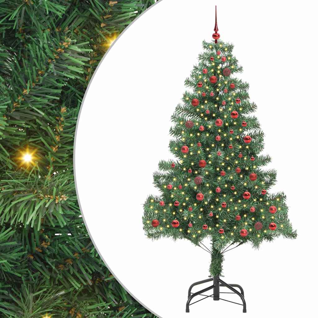Božićno drvce s 300 LED svjetlima s stalakom Zelena 210 cm PVC