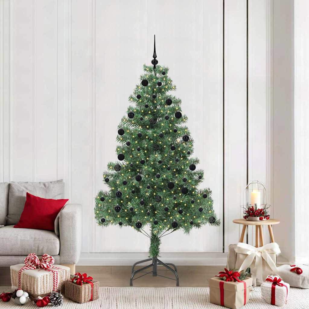 Božićno drvce s 300 LED svjetlima s stalakom Zelena 210 cm PVC